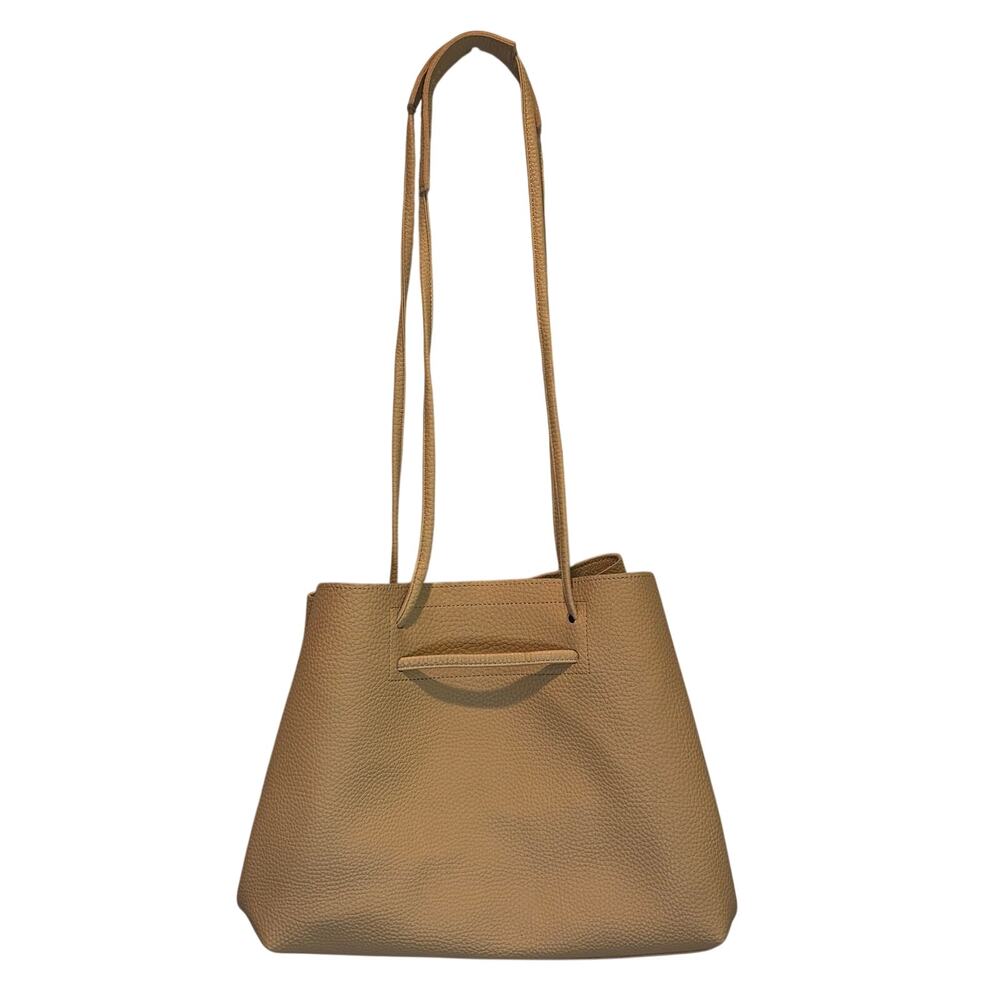 8 Other Reasons Tan Pebbled Vegan Leather Open Top Shoulder Bag